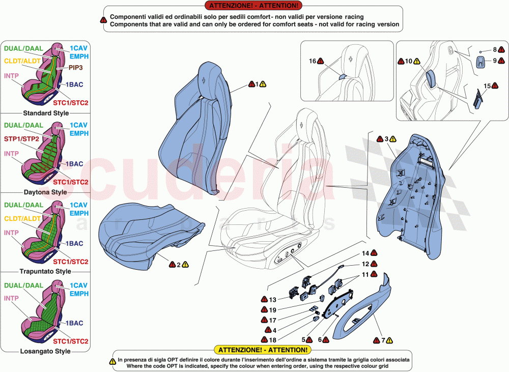 FRONT SEAT - TRIM AND ACCESSORIES of Ferrari Ferrari 812 Superfast/GTS