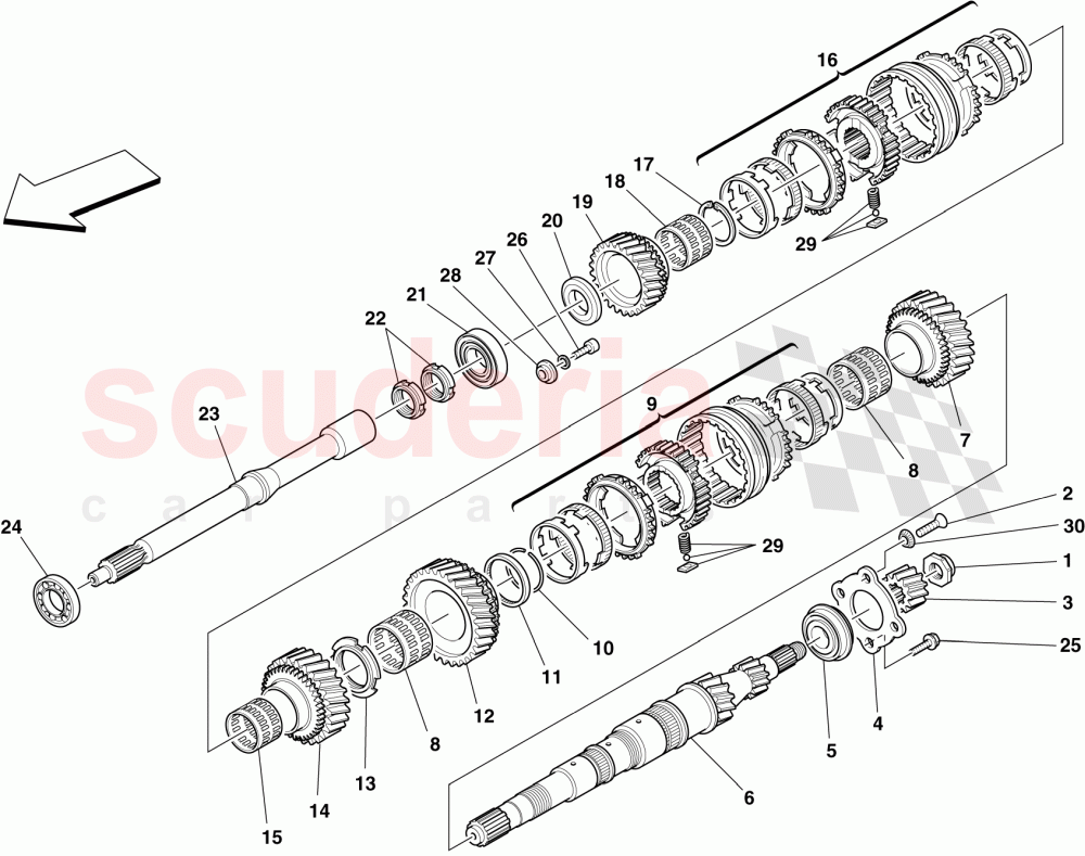 PRIMARY SHAFT GEARS of Ferrari Ferrari 430 Scuderia