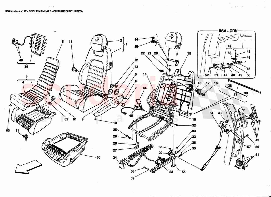 MANUAL SEAT - SAFETY BELTS of Ferrari Ferrari 360 Modena