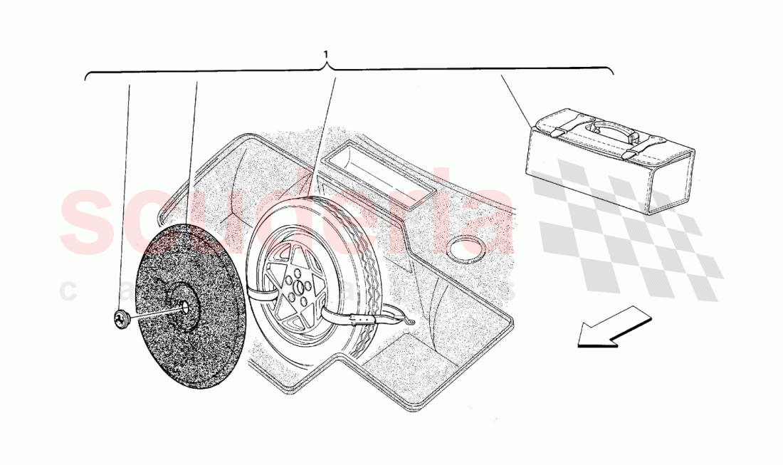 Spare wheel and equipment - Optional of Ferrari Ferrari 512 M