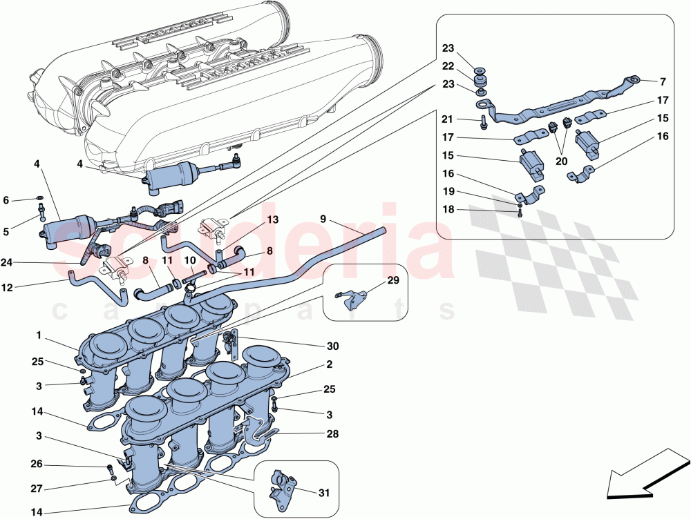 INTAKE MANIFOLD of Ferrari Ferrari 458 Spider