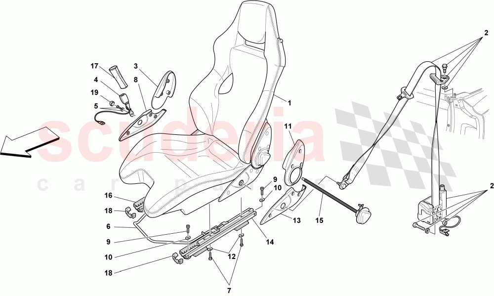 RACING SEAT- OPTIONAL -Sabelt- of Ferrari Ferrari 430 Spider