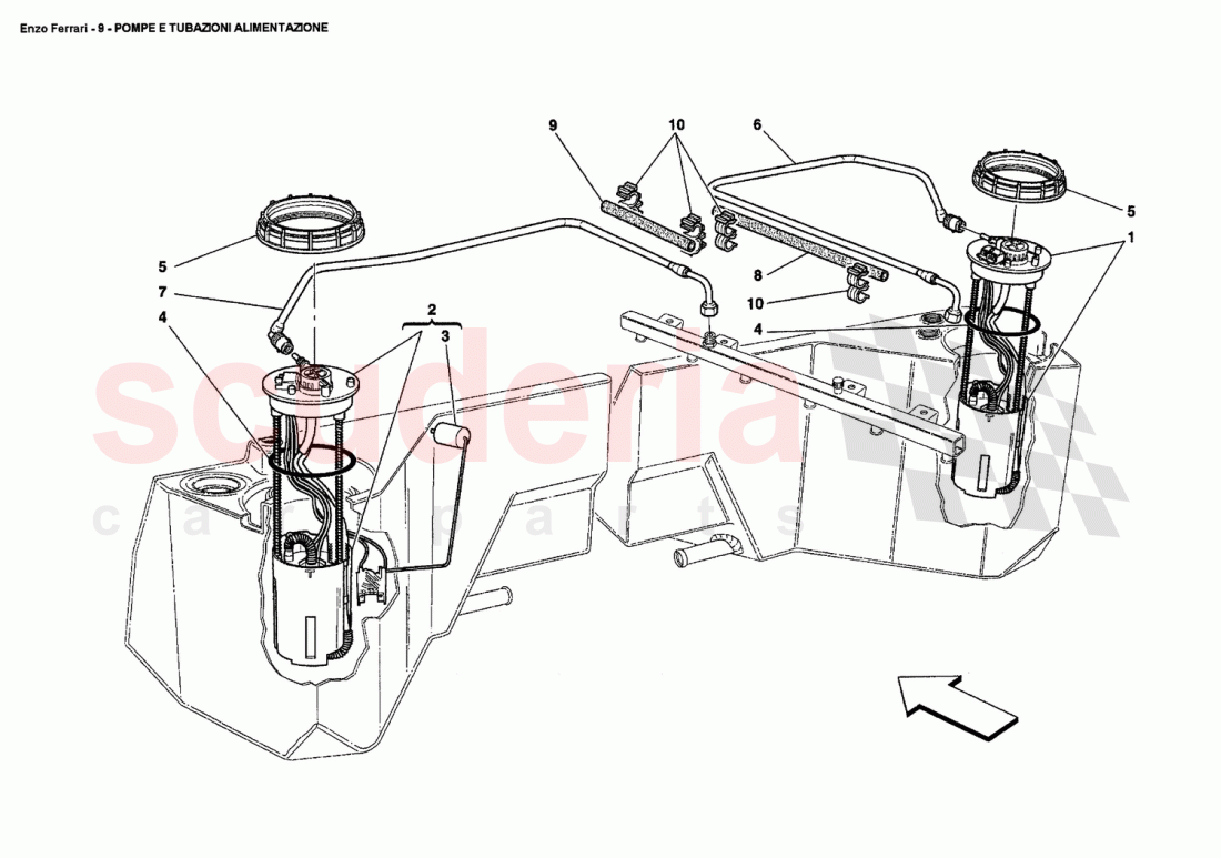 FUEL PUMPS AND PIPES of Ferrari Ferrari Enzo