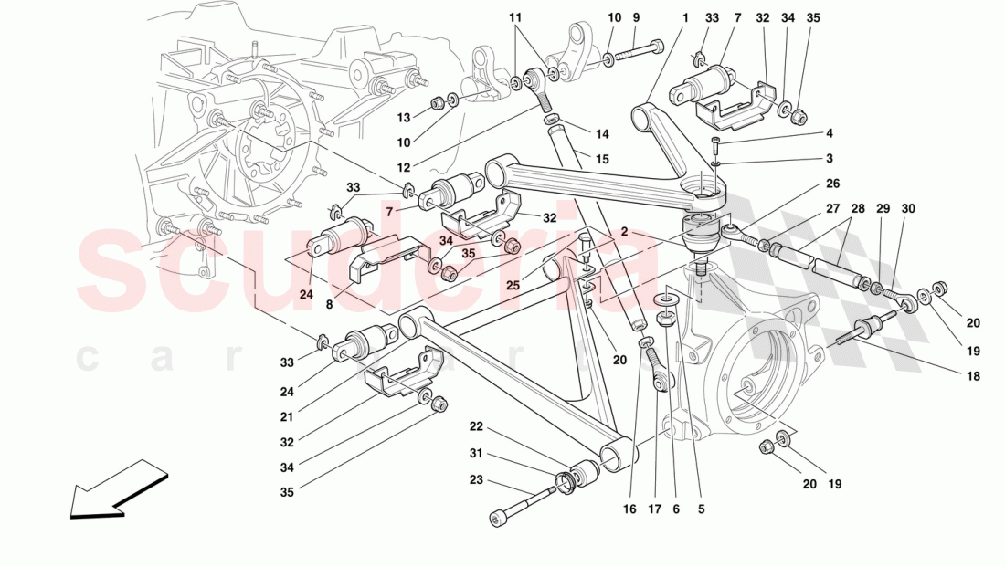 REAR SUSPENSION - WISHBONES of Ferrari Ferrari F50