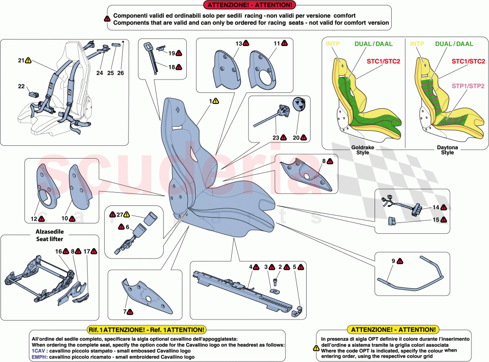 RACING SEAT of Ferrari Ferrari 488 GTB