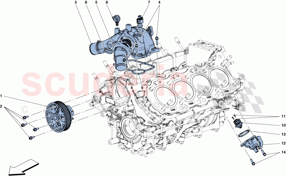 COOLING - WATER PUMP of Ferrari Ferrari 488 Spider