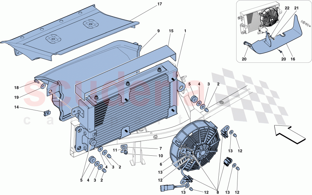 GEARBOX OIL COOLING RADIATORS of Ferrari Ferrari 458 Speciale