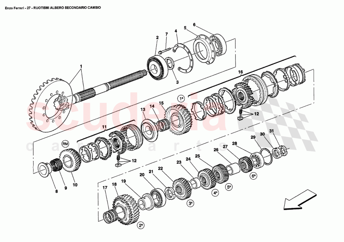 SECONDARY SHAFT GEARS of Ferrari Ferrari Enzo