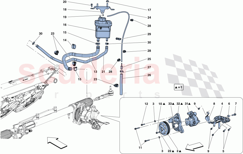 POWER STEERING PUMP AND RESERVOIR of Ferrari Ferrari GTC4Lusso T