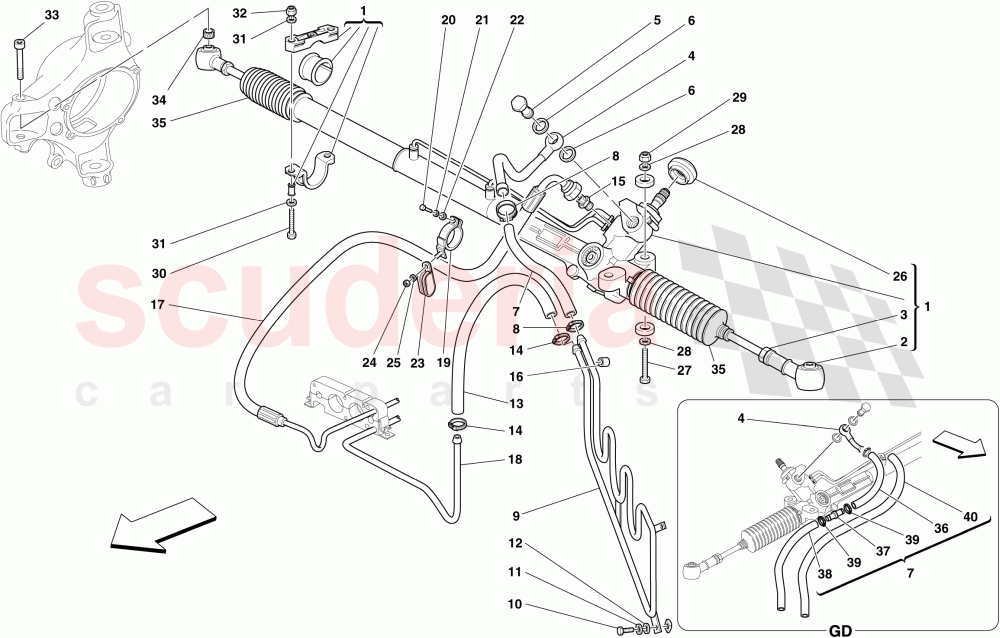 HYDRAULIC POWER STEERING BOX AND SERPENTINE COIL of Ferrari Ferrari 430 Spider