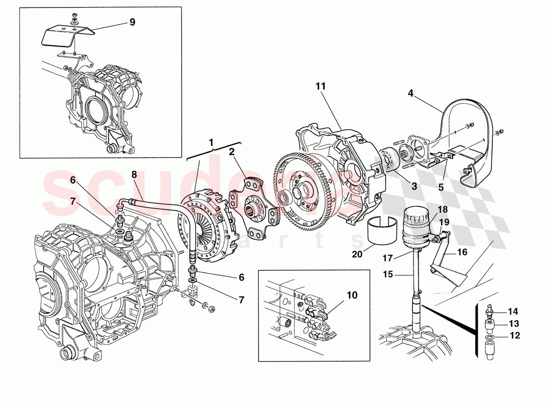 Clutch Assembly and Heat Shields of Ferrari Ferrari 355 Challenge (1999)