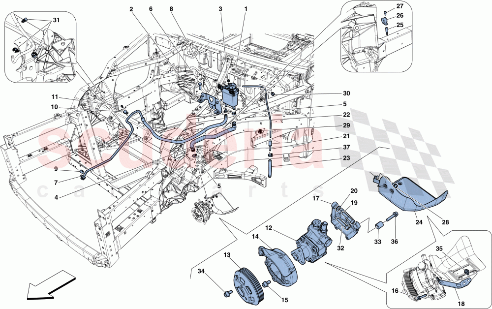 POWER STEERING PUMP AND RESERVOIR of Ferrari Ferrari F12 Berlinetta