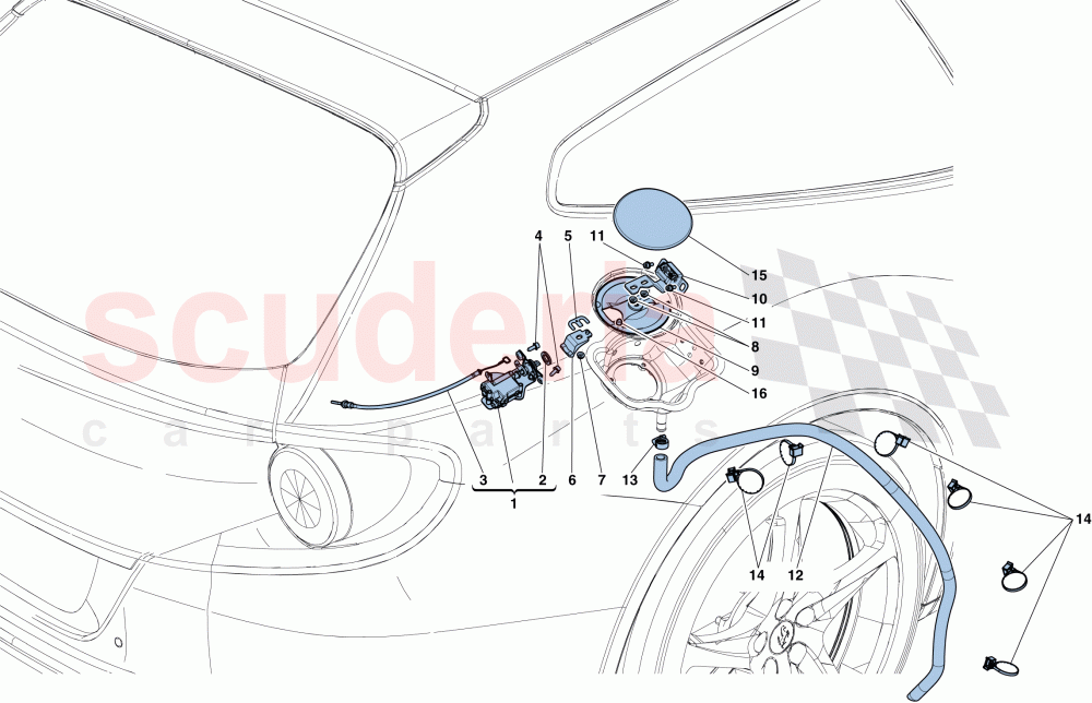 FUEL FILLER FLAP AND CONTROLS of Ferrari Ferrari FF