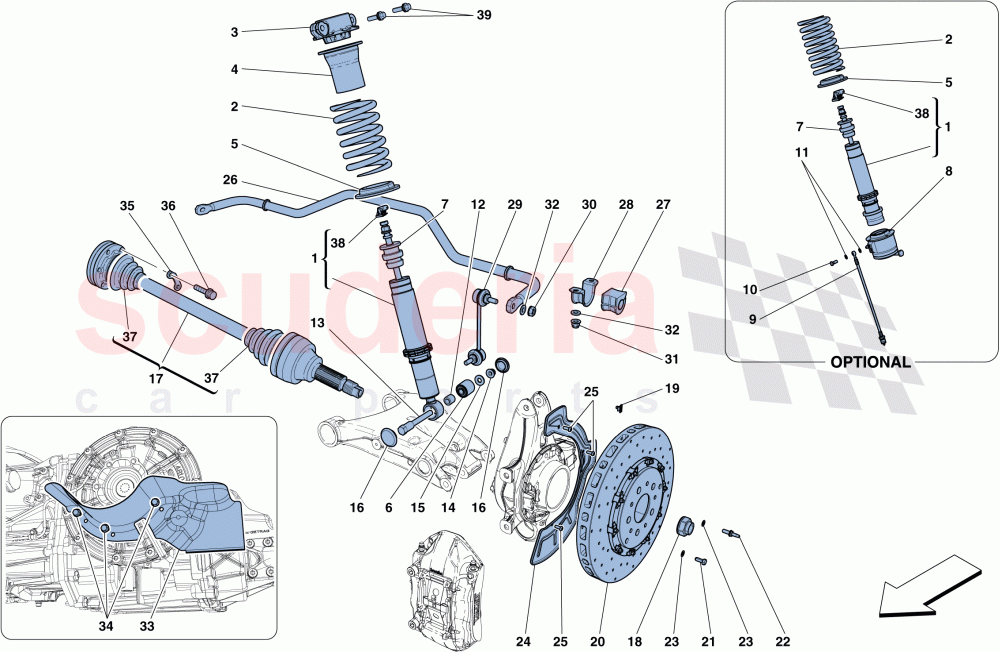 REAR SUSPENSION - SHOCK ABSORBER AND BRAKE DISC of Ferrari Ferrari FF