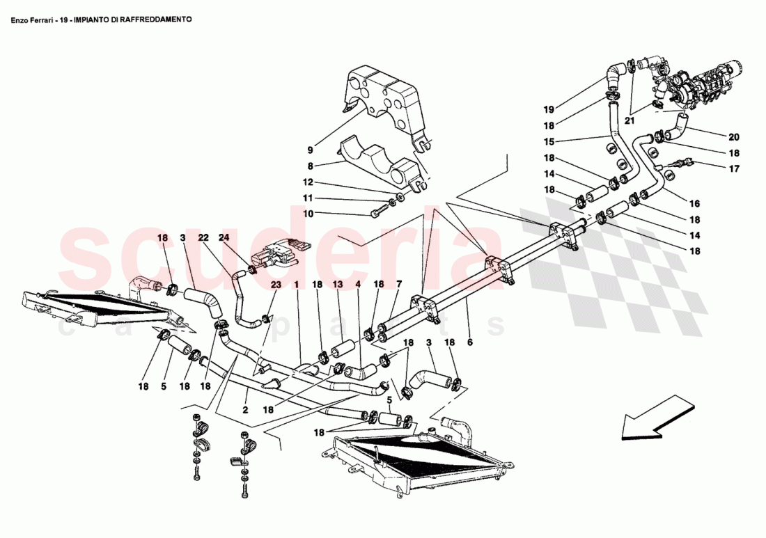 COOLING SYSTEM of Ferrari Ferrari Enzo