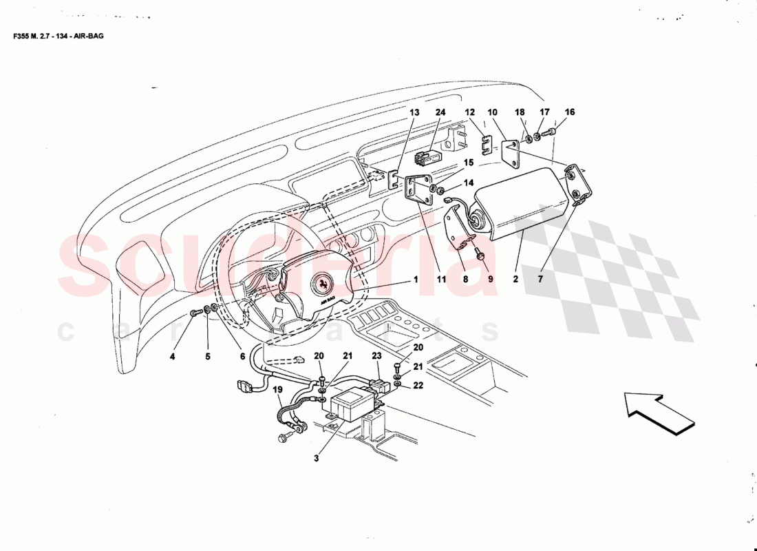 AIR-BAG of Ferrari Ferrari 355 (2.7 Motronic)