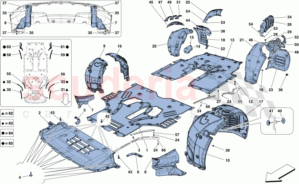 FLAT UNDERTRAY AND WHEELHOUSES of Ferrari Ferrari F12 TDF