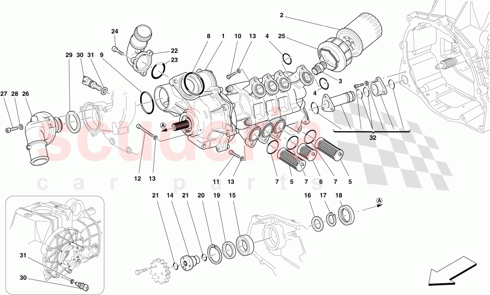 OIL / WATER PUMP of Ferrari Ferrari 430 Scuderia