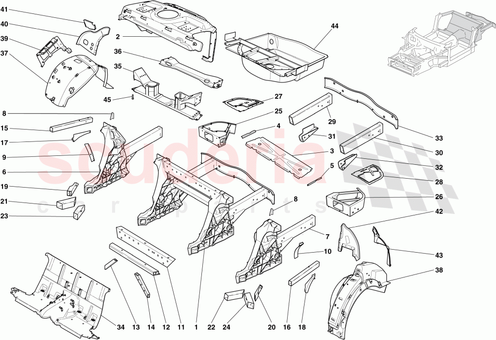 STRUCTURES AND ELEMENTS, REAR OF VEHICLE of Ferrari Ferrari 612 Sessanta