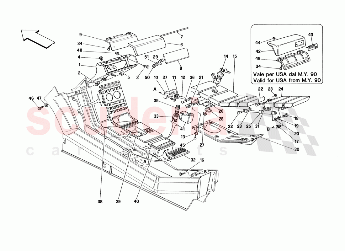 Tunnel - Accessories - Valid for TB - Door With Key Version- of Ferrari Ferrari 348 TS (1993)