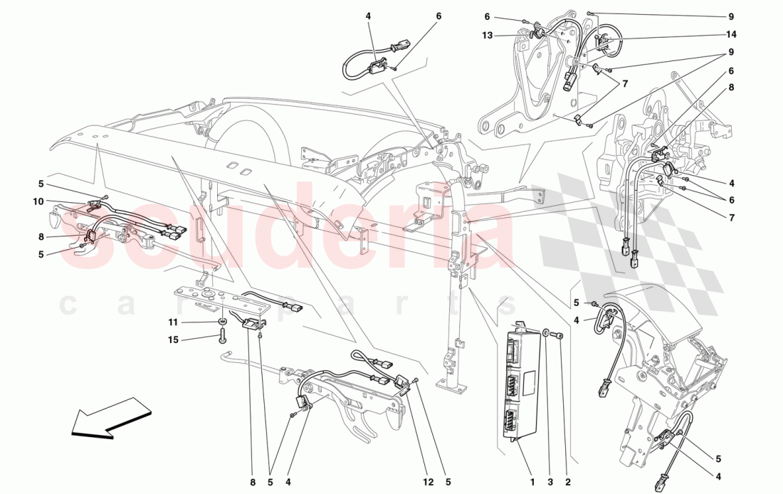 CAPOTE CONTROL STATION AND MICROSWITCHES of Ferrari Ferrari 360 Spider