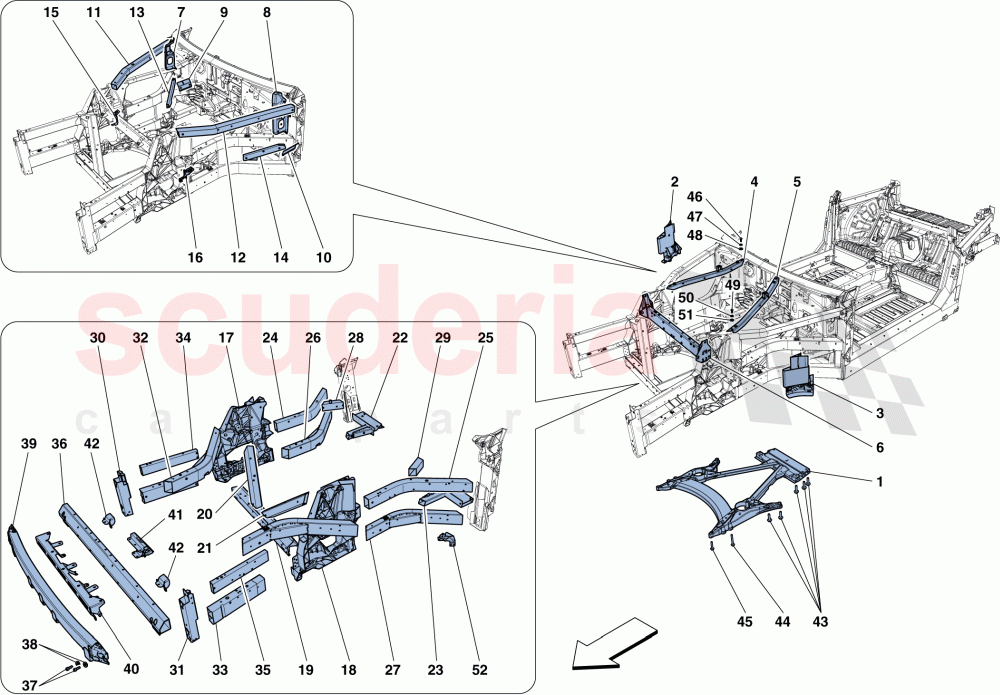 STRUCTURES AND ELEMENTS, FRONT OF VEHICLE of Ferrari Ferrari GTC4Lusso T