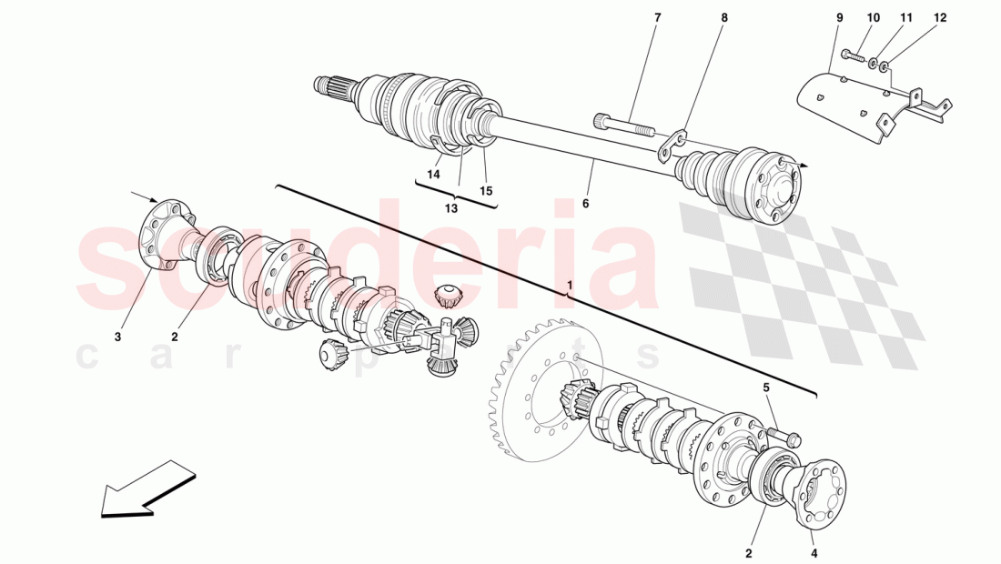 DIFFERENTIAL AND AXLE SHAFTS of Ferrari Ferrari 360 Challenge (2000)