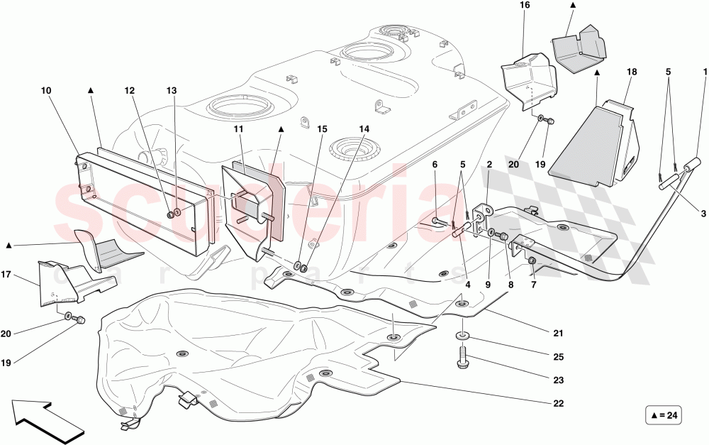 FUEL TANK - INSULATION AND PROTECTION of Ferrari Ferrari 599 GTO