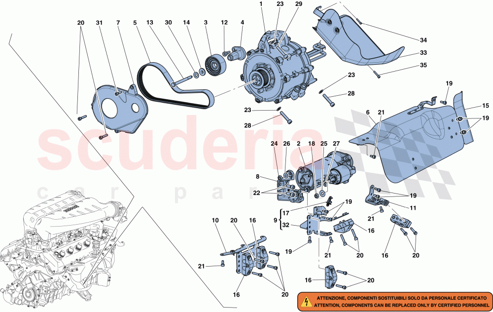 STARTER MOTOR AND ELECTRIC MOTOR 2 of Ferrari Ferrari LaFerrari Aperta