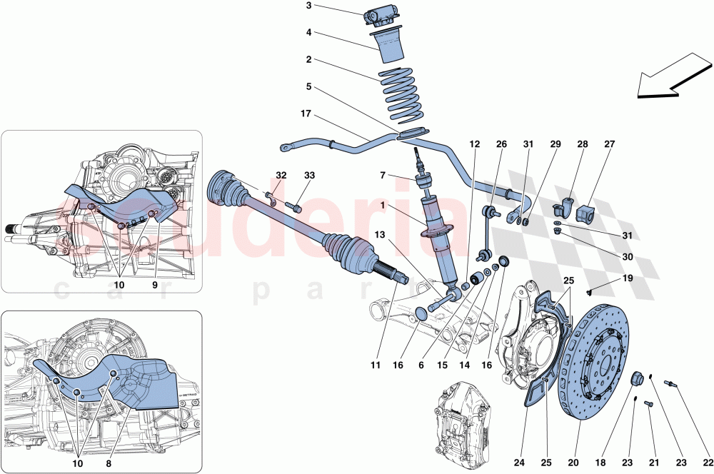 REAR SUSPENSION - SHOCK ABSORBER AND BRAKE DISC of Ferrari Ferrari F12 TDF