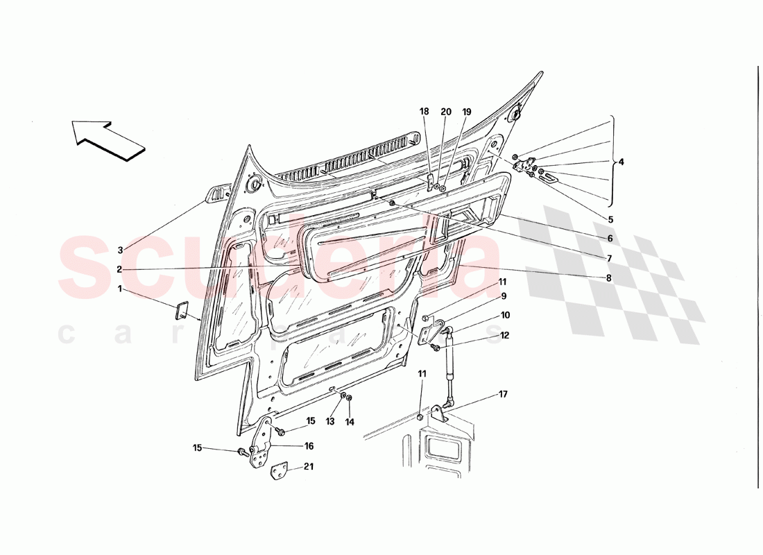 Front Hood of Ferrari Ferrari 348 TS (1993)