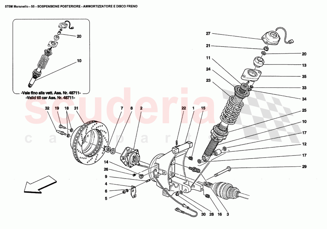 REAR SUSPENSION - SHOCK ABSORBER AND BRAKE DISC of Ferrari Ferrari 575M Maranello