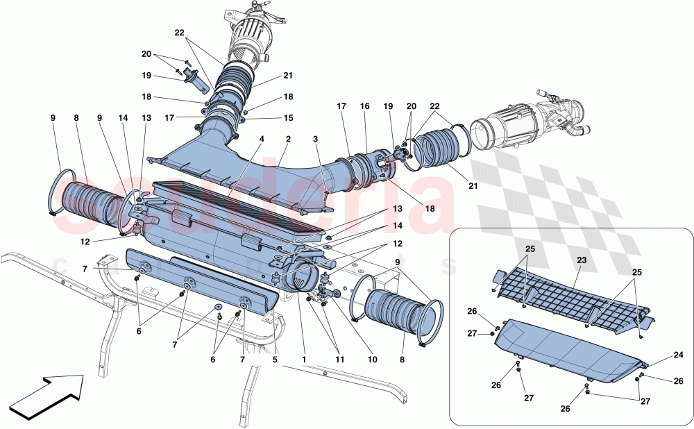 AIR FILTER, AIR INTAKE AND DUCTS of Ferrari Ferrari 488 Spider