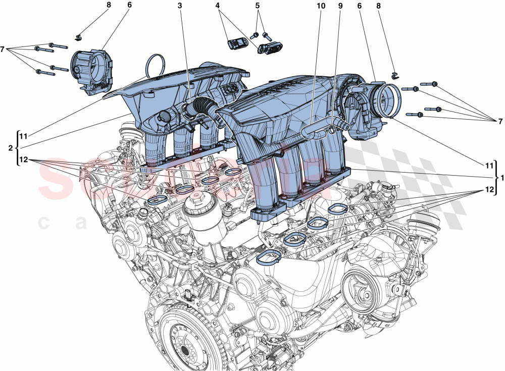 INTAKE MANIFOLD of Ferrari Ferrari 488 GTB