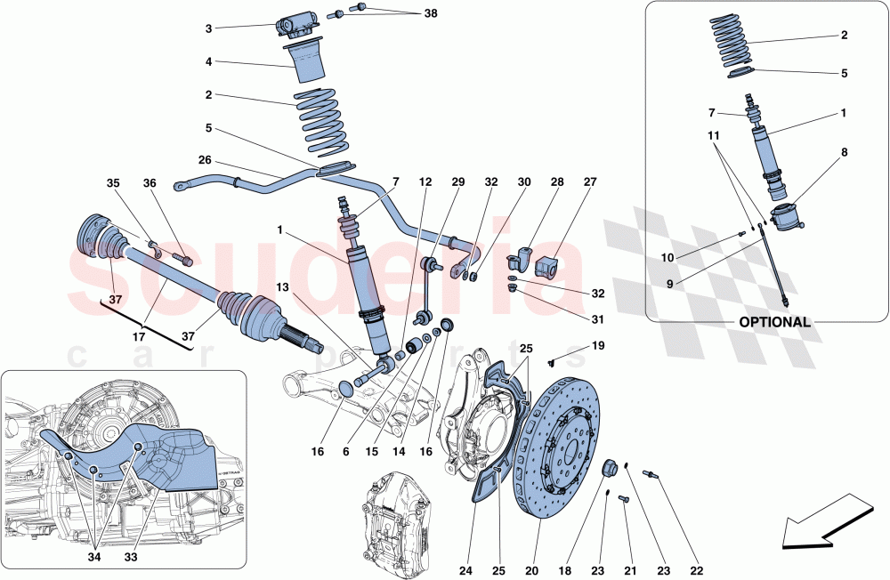 REAR SUSPENSION - SHOCK ABSORBER AND BRAKE DISC of Ferrari Ferrari GTC4Lusso T