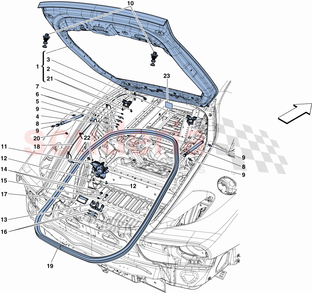 REAR LID AND OPENING MECHANISM of Ferrari Ferrari F12 TDF