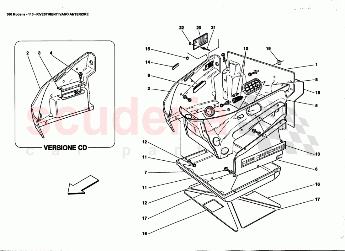 FRONT COMPARTMENT TRIMS of Ferrari Ferrari 360 Modena