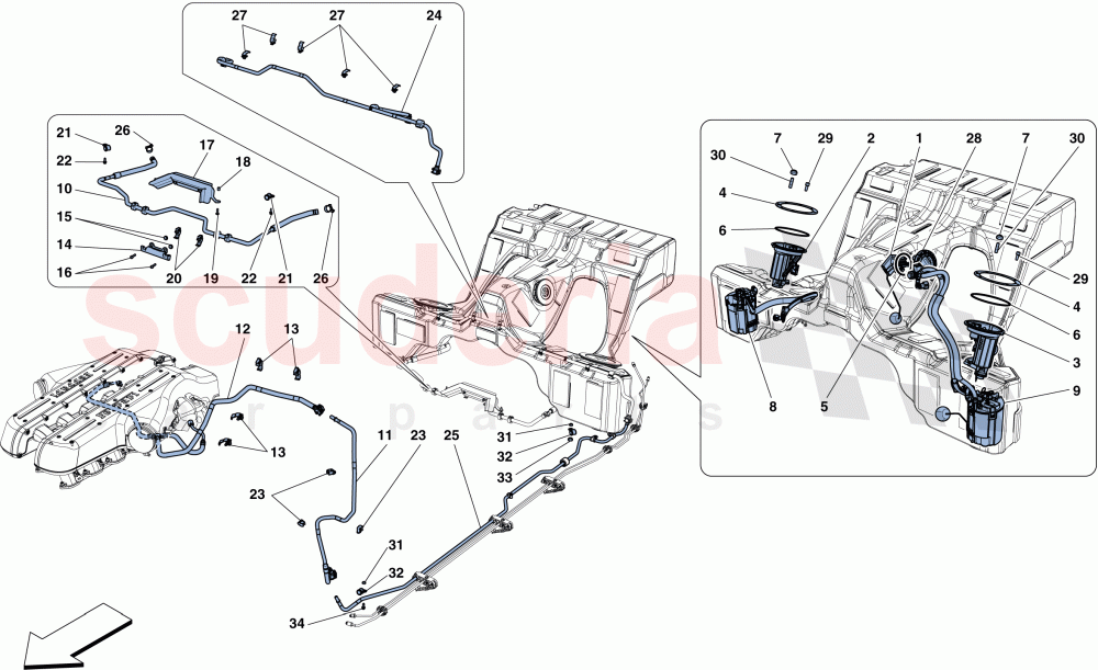 FUEL SYSTEM PUMPS AND PIPES of Ferrari Ferrari GTC4Lusso