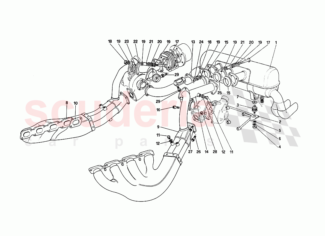 Exhaust System of Ferrari Ferrari 288 GTO