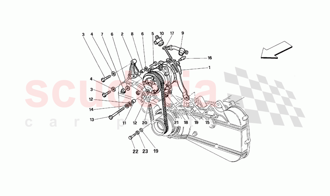 Air conditioning compressor of Ferrari Ferrari 512 M