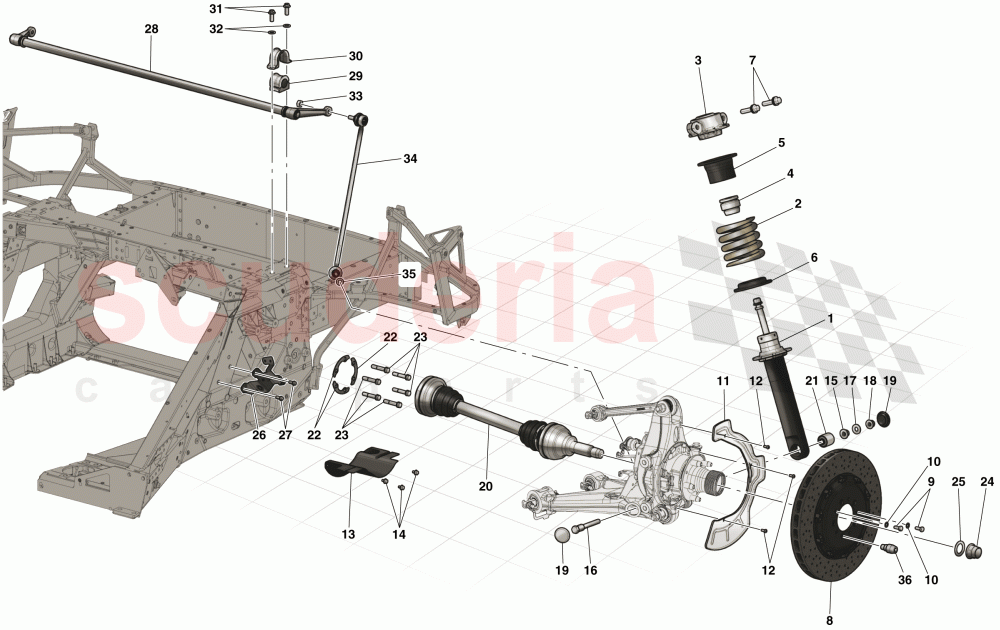 REAR SUSPENSION - SHOCK ABSORBER AND BRAKE DISC of Ferrari Ferrari LaFerrari