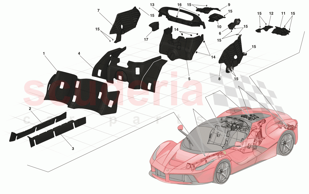 HEAT SHIELDS AND INSULATION of Ferrari Ferrari LaFerrari