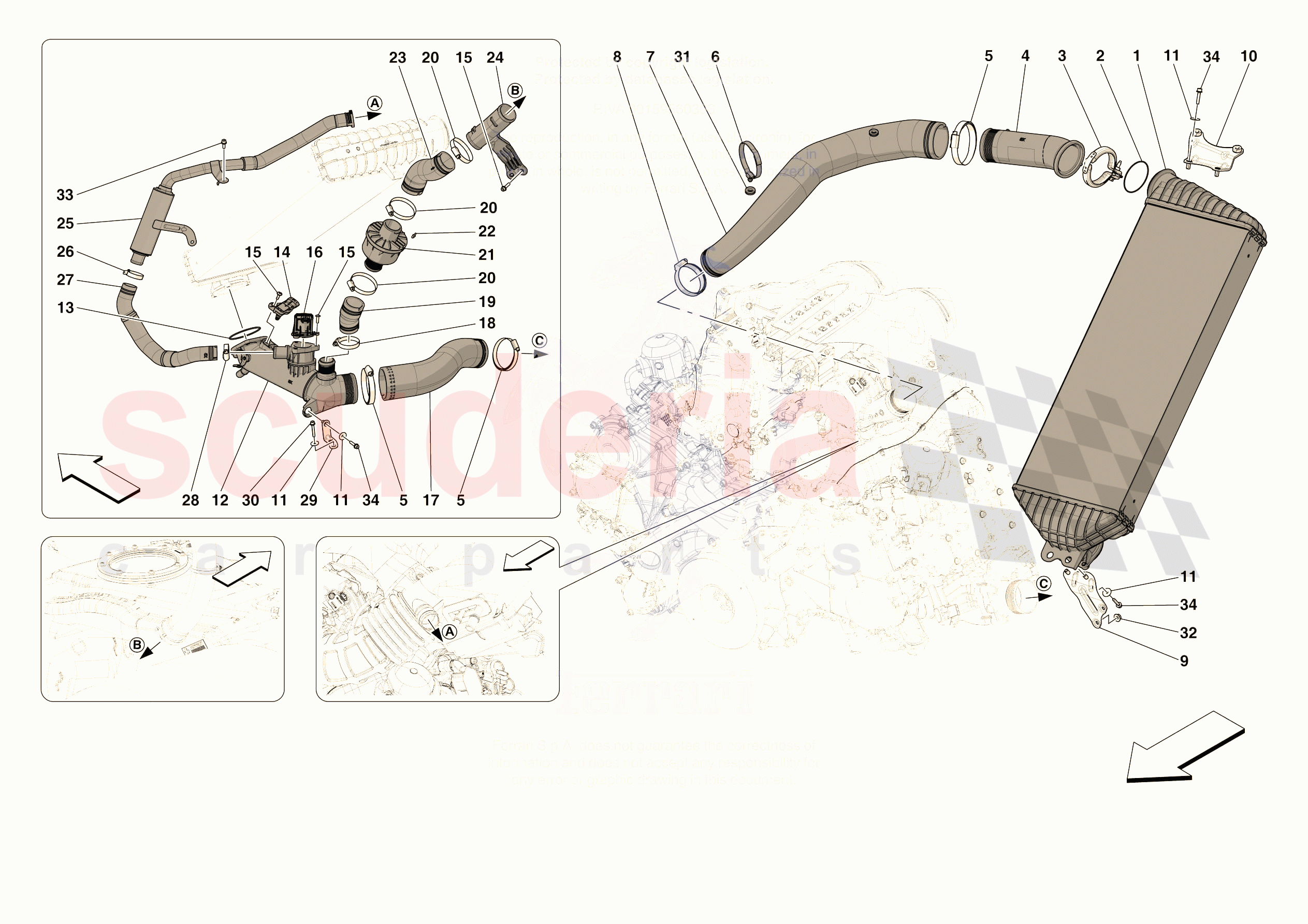 INTERCOOLER of Ferrari Ferrari 296 GTS Europe RH