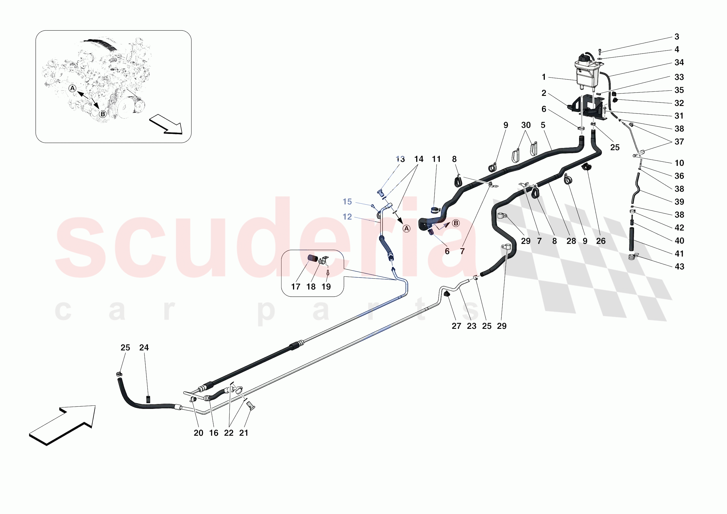 STEERING BOX PIPES of Ferrari Ferrari 488 Pista Europe