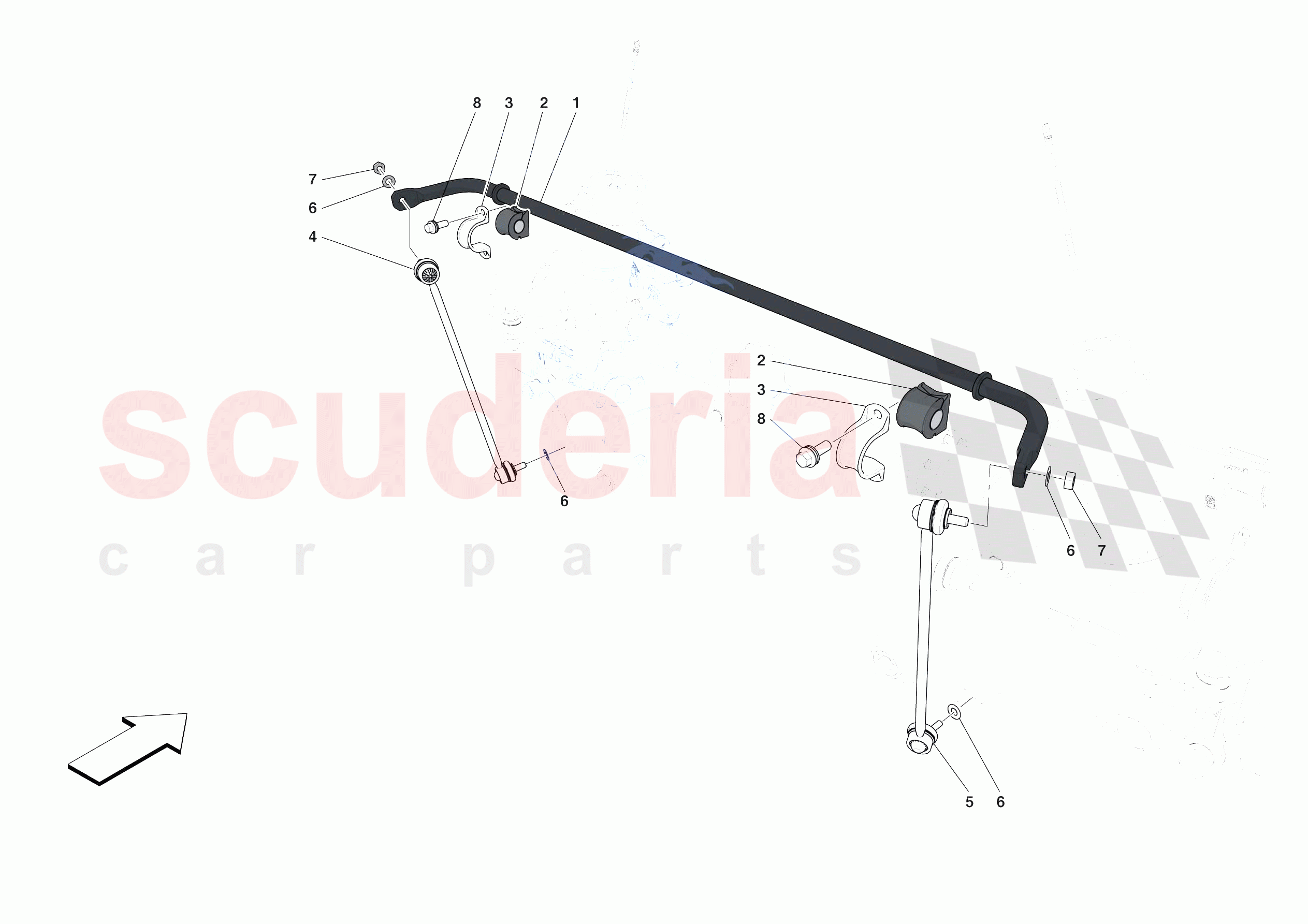 REAR TORSION BAR of Ferrari Ferrari 488 Pista USA