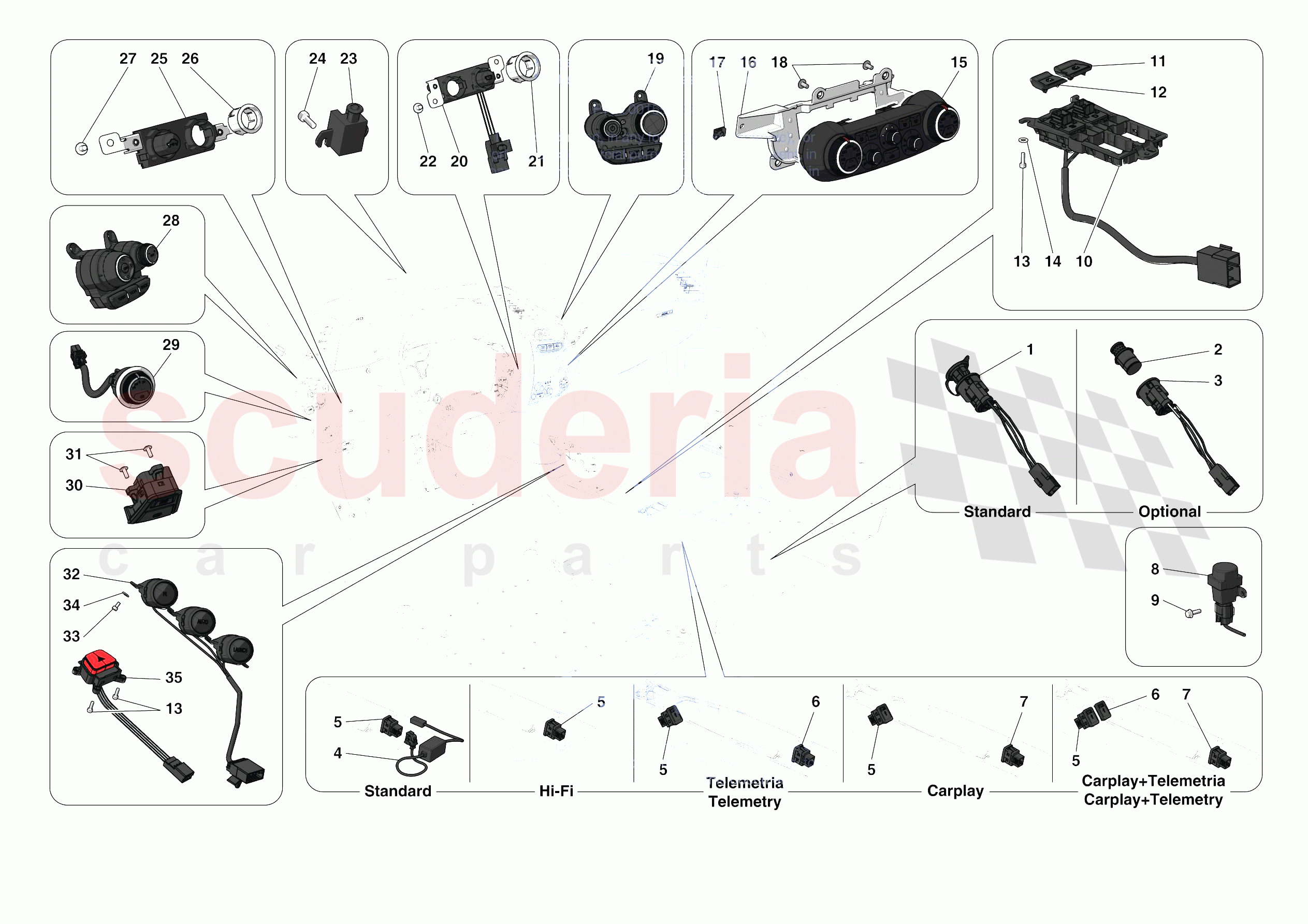 OTHER ELECTRICAL CONTROLS of Ferrari Ferrari 488 Pista USA