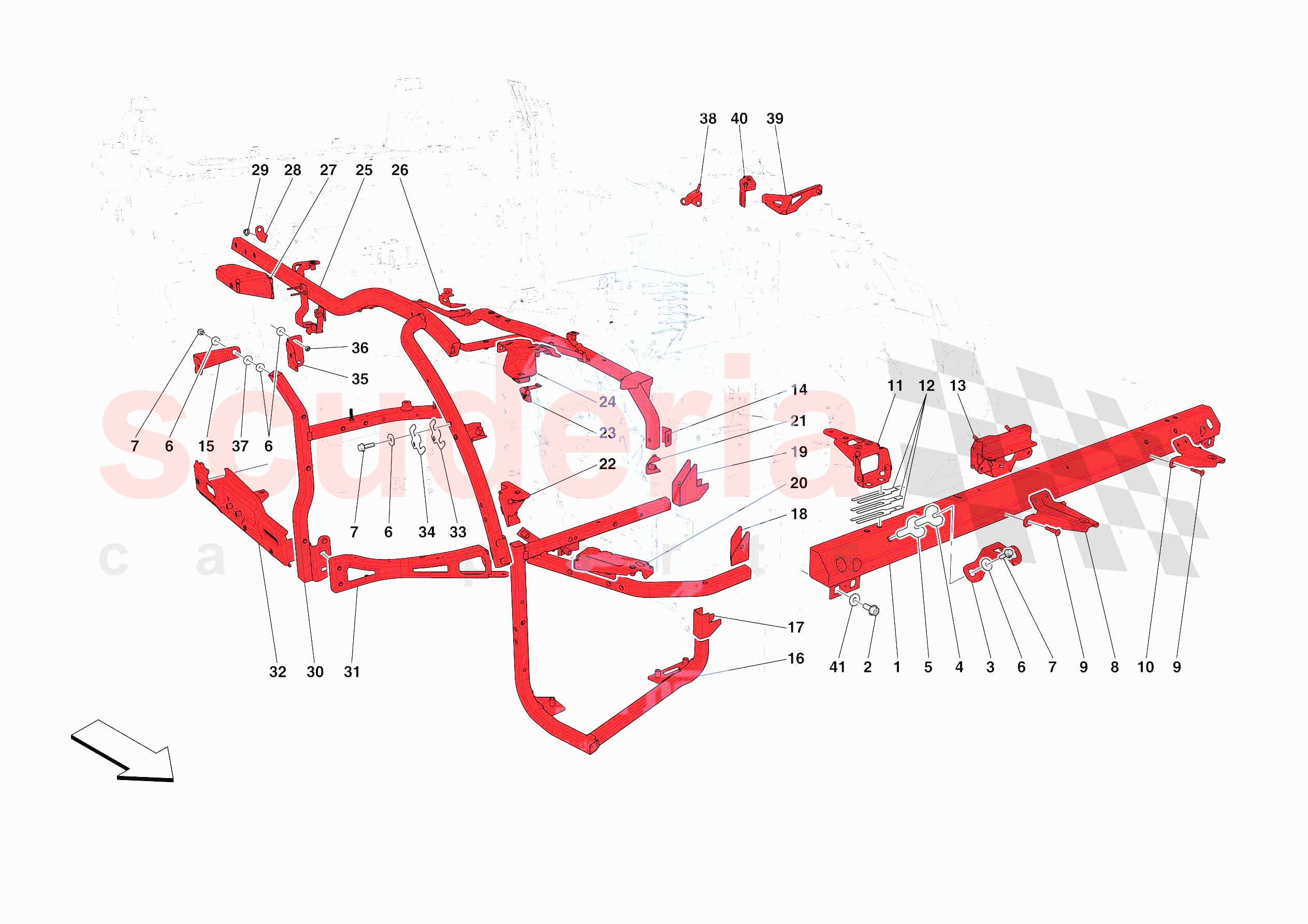 FRONT SUBSTRUCTURE of Ferrari Ferrari 812 Competizione A Europe