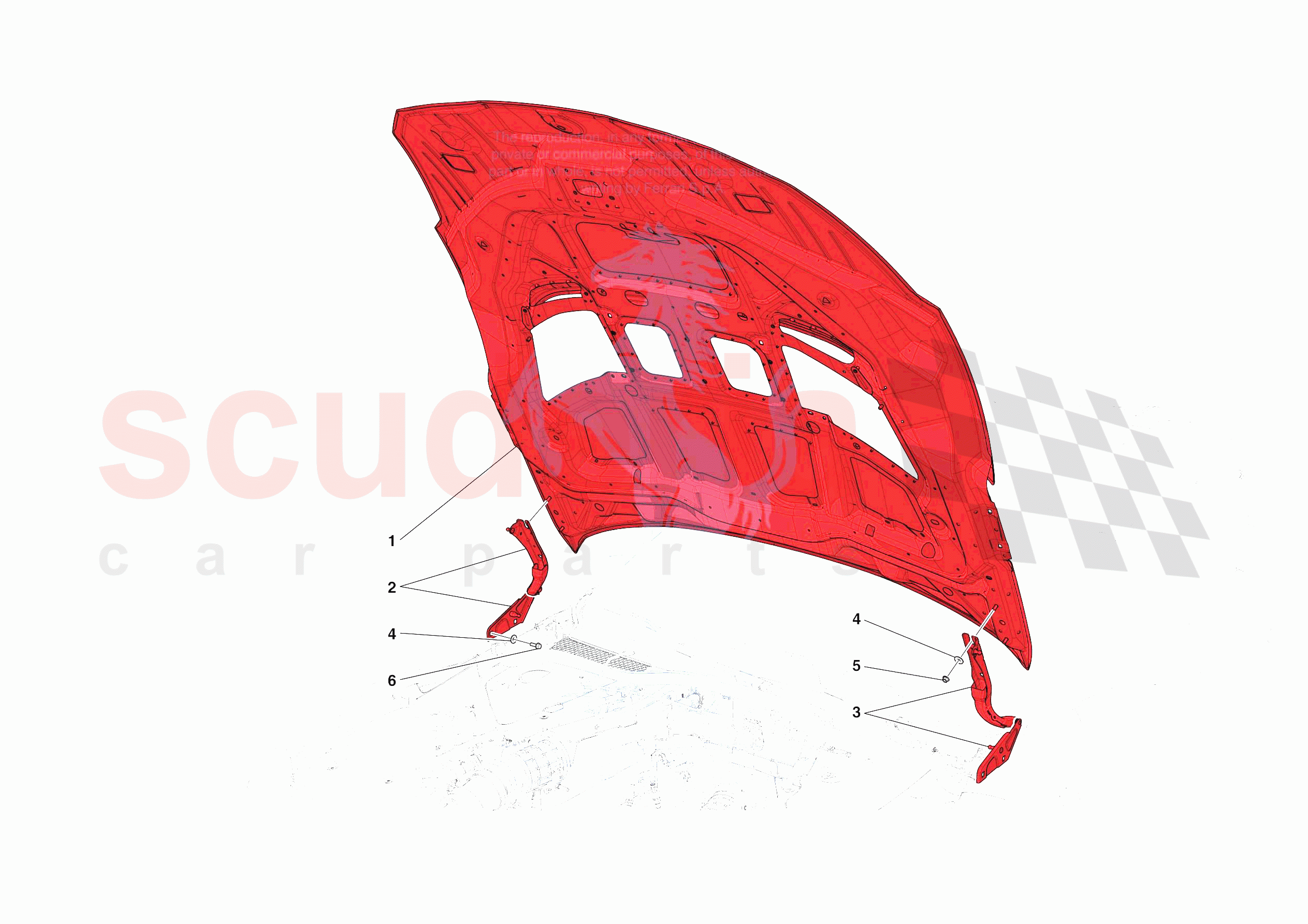 FRONT LID SUBSTRUCTURE of Ferrari Ferrari 812 Competizione Europe