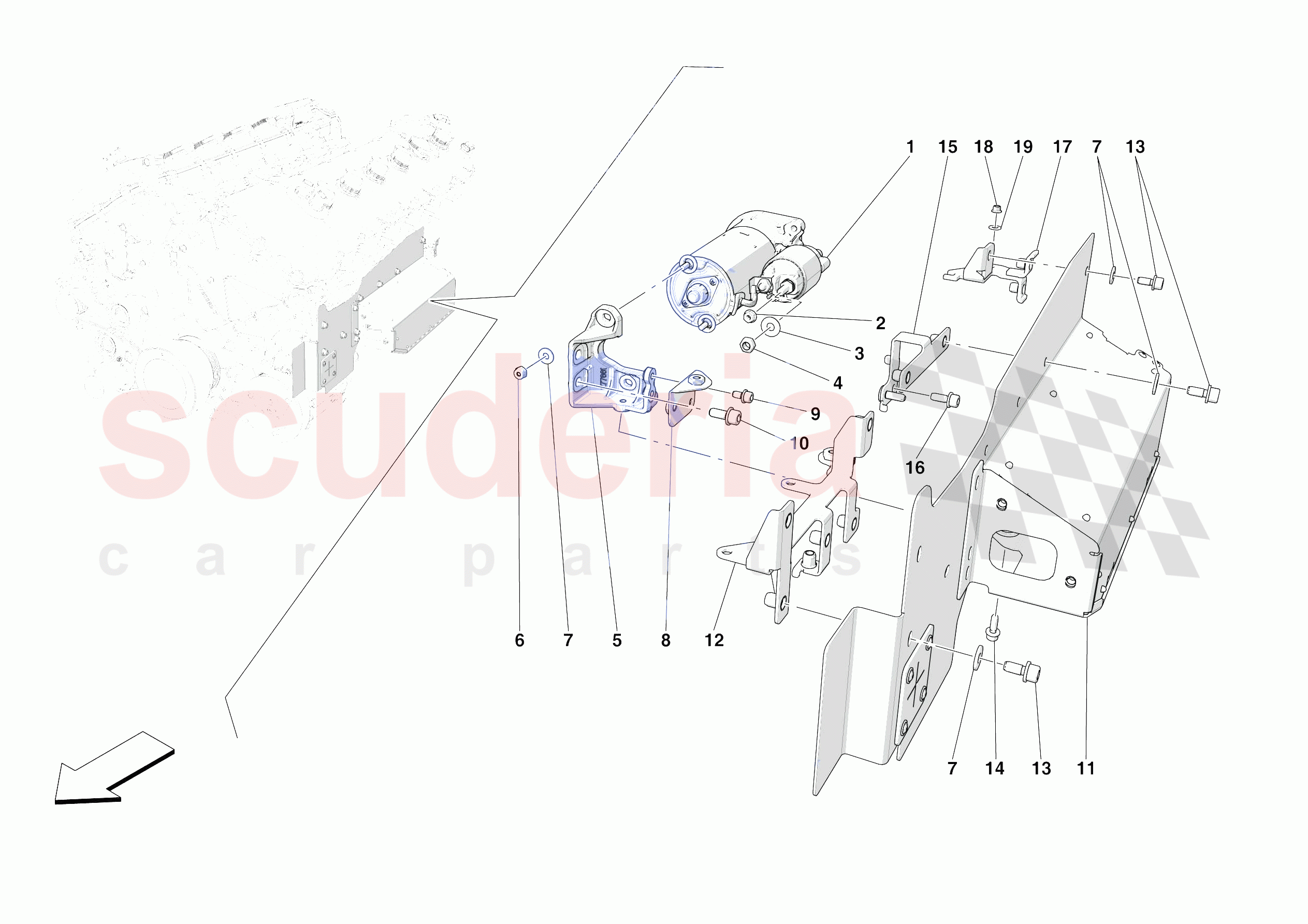 ELECTRIC STARTER MOTOR of Ferrari Ferrari 812 Competizione Europe RH