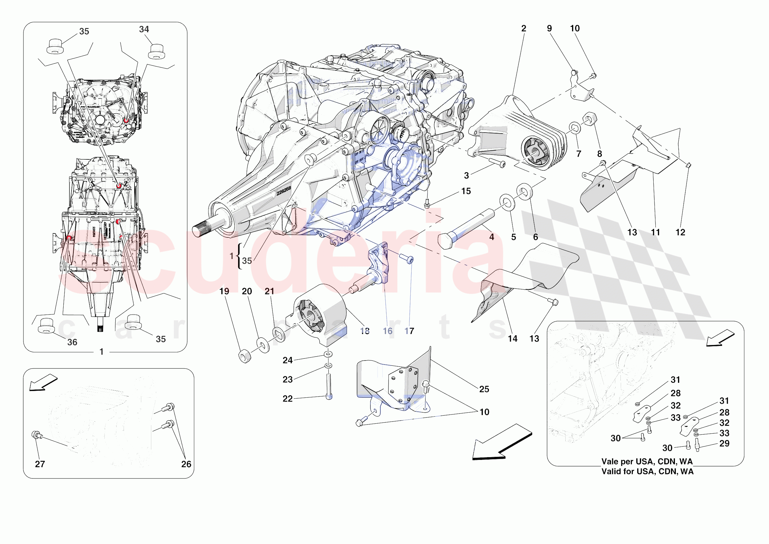 GEARBOX AND FASTENERS of Ferrari Ferrari 812 Competizione Europe RH